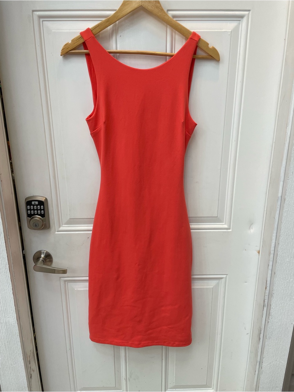 bebe Coral Sleeveless Midi Sheath Dress
